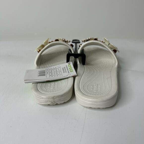 Crocs Women’s Size 4 Sloane Slide Sandal Floral Metallic Blooms - Picture 7 of 7